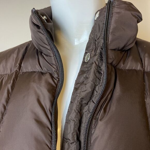 Land’s End Down Down Puffer Coat Zip and Snap Closure  Brown NWOT Medium… - Picture 10 of 12